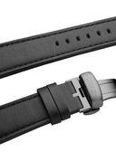 21 mm Black leather strap