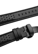 21 mm Black perforated leather strap